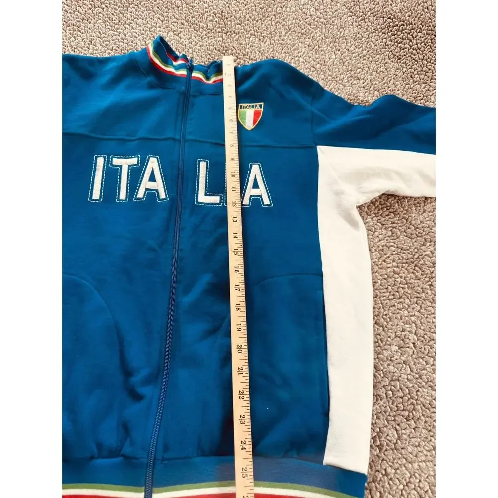Italia Men’s Sweatshirt I.T.S Brand Made In Italy Sz Large Zip Up